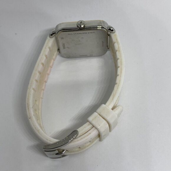 Fossil ES4251 Women's White Silicone Analog Blue Dial Quartz Wrist Watch EY381 - Picture 11 of 12